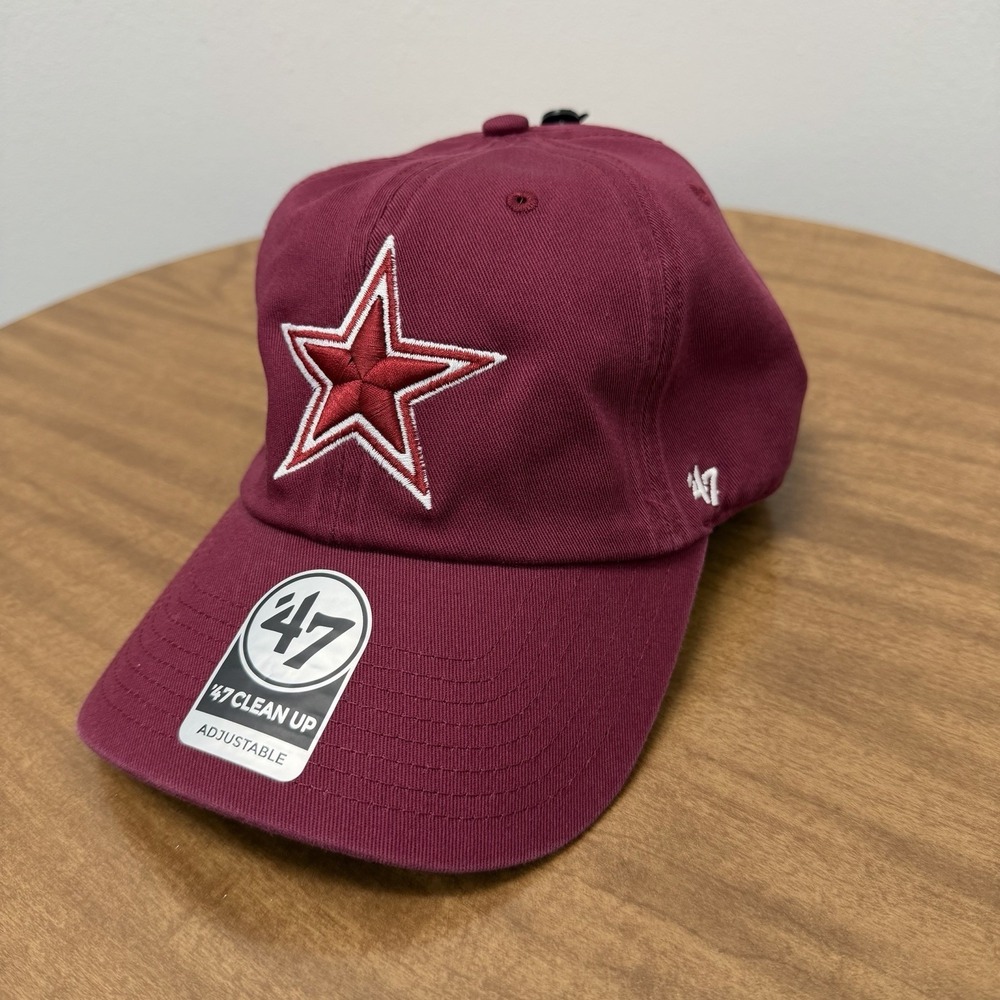 47 Brand Dallas Cowboys NFL‎ Clean Up Cardinal Adjustable Strap Dad Hat Cap OSFA